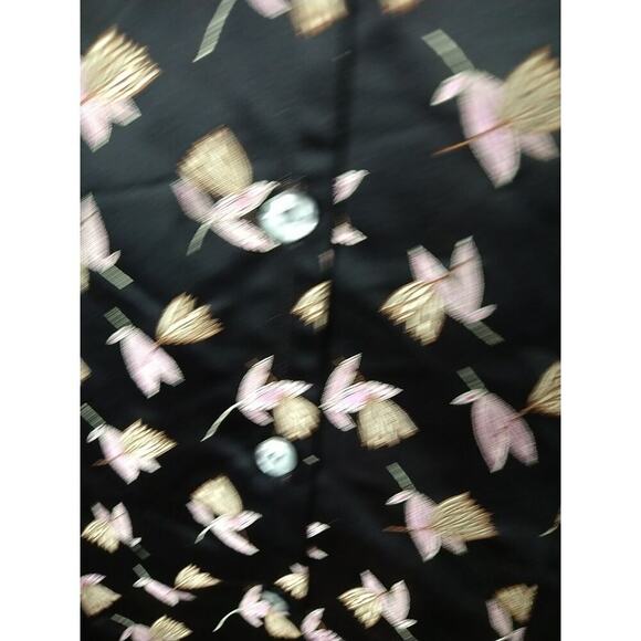 Silk Box Hummingbird  Silk Blend Black Long Sleeve Slit Button Shacket. Size 6 - Picture 6 of 11